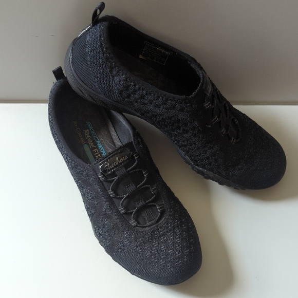 Skechers Black Slip-On Shoes w/ Memory Foam - Picture 1 of 8